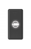 Siyah ışıklı logolu wireless 10000 mAh 5 LED göstergeli promosyon powerbank